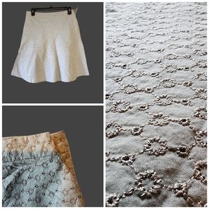Mossimo Tan Lined Skater Skirt Eyelet Pattern Size 4 Tan